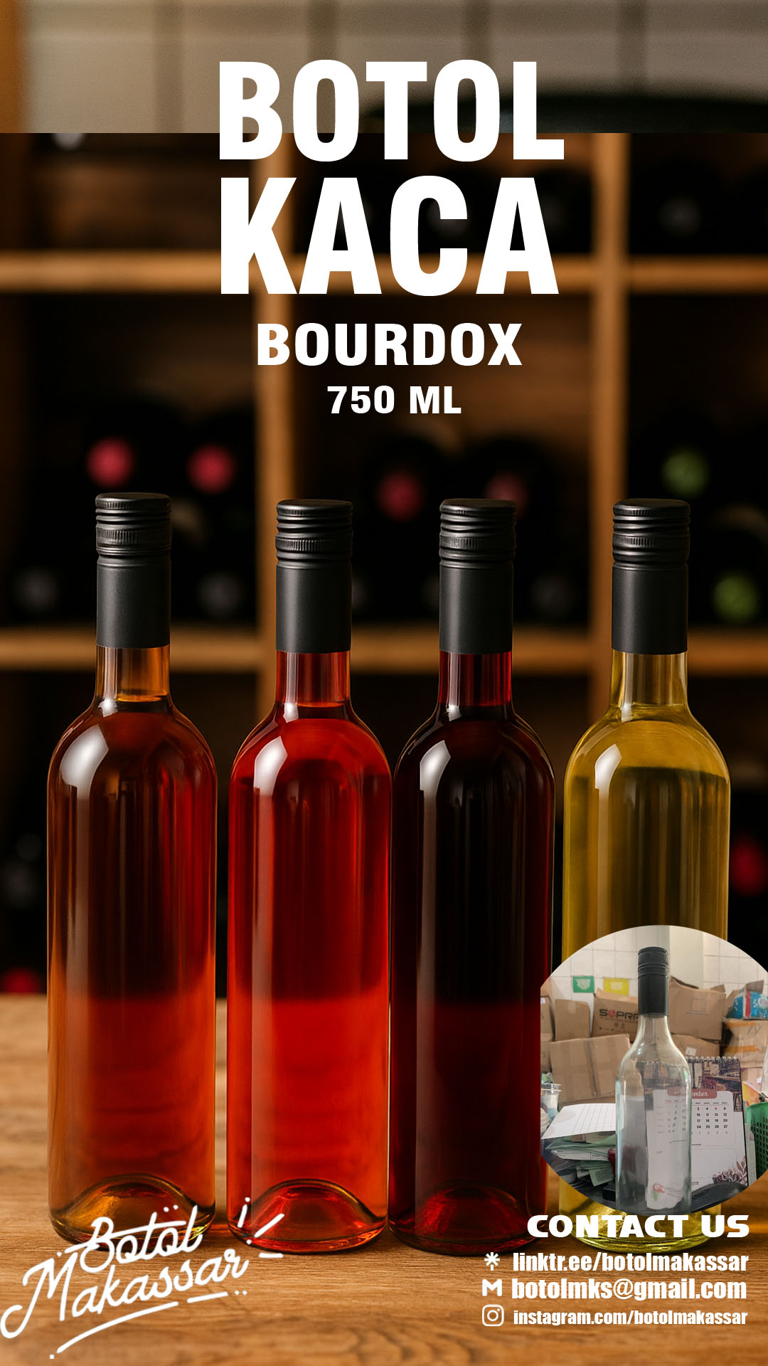 Botol Kaca Bourdox 750 ml