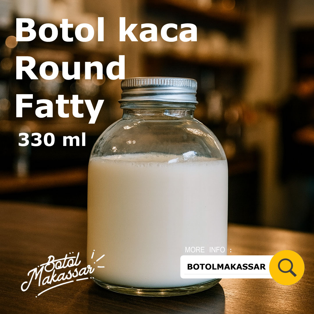 Botol Kaca Round Fatty 330 ml